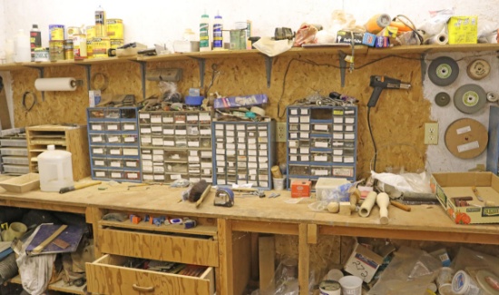 Back Bench Contents: Fasteners, Stains, Tools & More