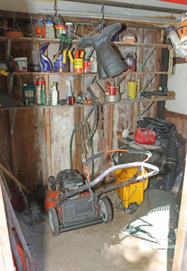 Garden Shed - Husqvarna Mower, Stihl Weed Trimmer, Hand Tools & More