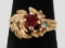 14K Gold Ring W/ Ruby Colored Center, 4.0 Grams