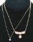 14K Gold Pearl Pendant Necklace & 14K Fold Necklace W/Diamond Pendant, 8.2 Grams