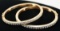 2 14K Gold Bracelets W/Diamond Chips, 33.8 Grams