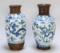 2 Chinese Blue & White Porcelain Vases