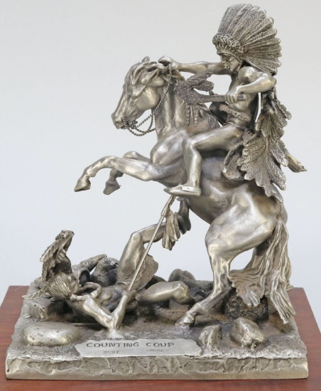 Chilmark  "Counting Coup" Fine Pewter Sculpture,  Donald Polland, Ca. 1974