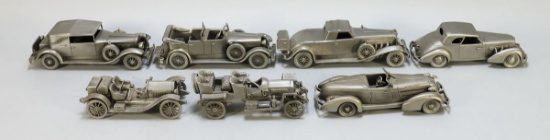 7 - Danbury Mint Replicas Of World-Famous Pewter Car Classics
