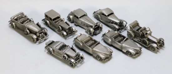8 - Danbury Mint Replicas Of World-Famous Pewter Car Classics
