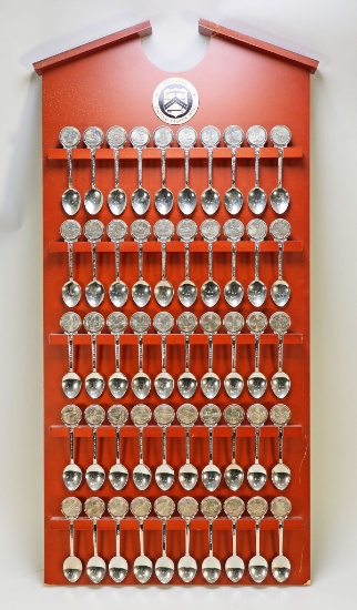 Collector Quarter Spoons W/Wooden Official Display Stand