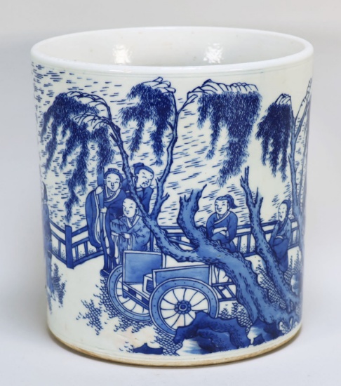 Chinese Blue & White Brush Pot