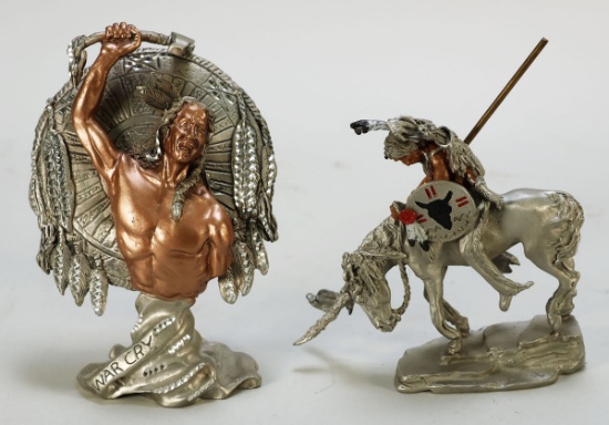 1994 End Of The Trail & War Cry Pewter Figurines