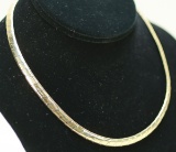 14K Gold Herringbone Style Necklace, 33.2 Grams