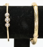 2 14K Gold Bracelets, I With Diamonds, 16.5 Grams