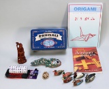 Dominoes & Word Pun Game, Signed Wooden Ducks & More