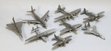 8 - Danbury Mint Pewter Planes; Flying Fortress, Boeing 707, Concorde & More
