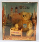 Steiff Giengen Teddy Bear Mommy & Baby In Wood Cradle No. 007804
