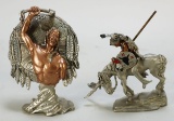 1994 End Of The Trail & War Cry Pewter Figurines