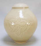 Cream Colored Lidded Jar by Codi Spohr (?)