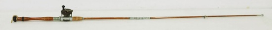 Vintage Bamboo Fishing Rod W/Four Bros Sumco Model 2257 Reel