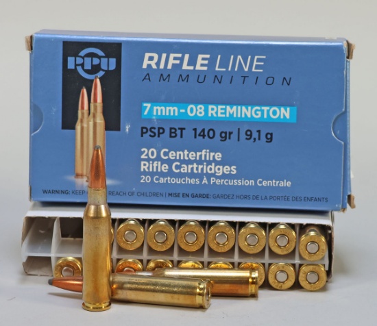 7mm-08 140 Gr. Rifle Cartridges, 20 Rds.