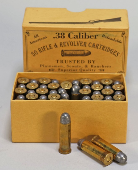 .38 Caliber Rifle & Revolver Cartridges, 50 Rds.