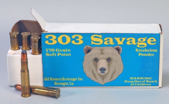 303 Savage 170 Grain Soft Point Smokeless Powder Cartridges, 20 Rds.