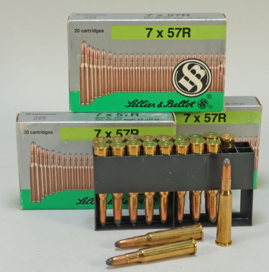Sellier & Bellot 7 x 57R Soft Point 139 Grs. Ammo, 60 Rds.