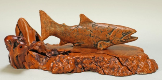 Manzanita Burlwood Fish Carving