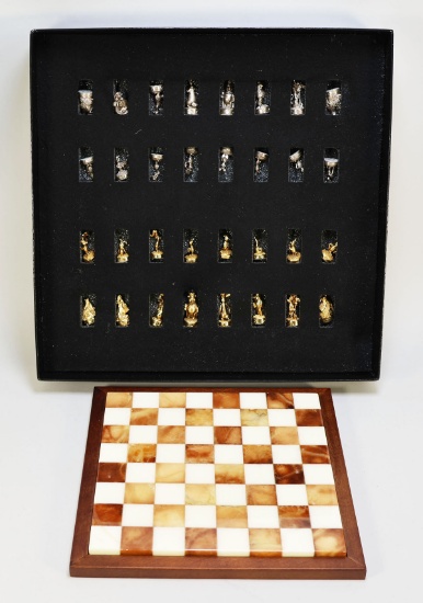 The Disney Chess Set In Box W/Board