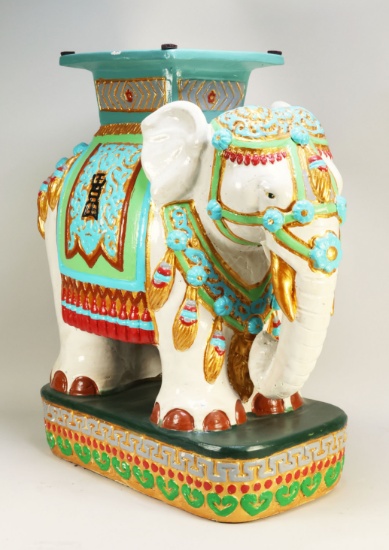 Large Ceramic Elephant Garden Stool/Table Base