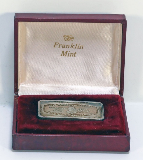 Franklin Mint 1000 Grains Sterling Silver Bar