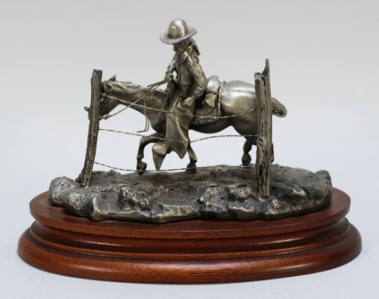 Limited Edition 1982 "Line Rider" Pewter Sculpture 2239/2500 By Donald Pollard