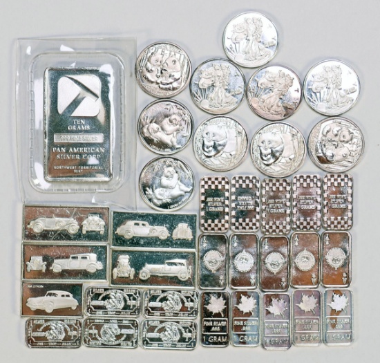 Miniature Silver Bars & Rounds