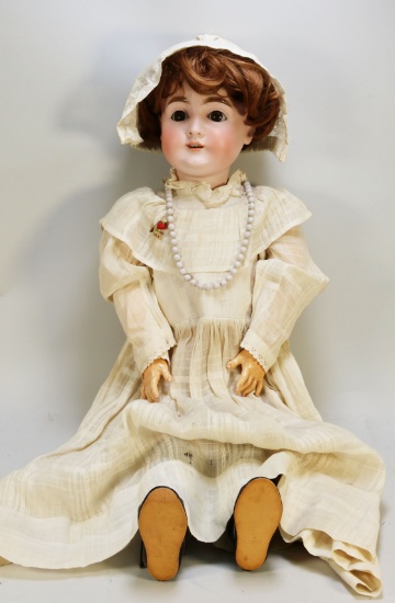 Antique Bisque Head Doll Marked M Made In Germany 164, 15 3/4