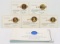 5 Franklin Mint Collectors Society 24K Gold On Sterling Medal Medals