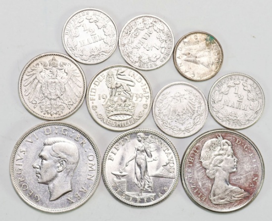 Misc. Lot Of Foreign Silver Coins