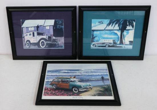 3 Woody Wagon Prints - Framed