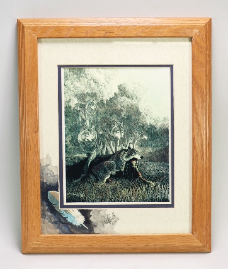 Keith Powell "Native American & Wolves" Print