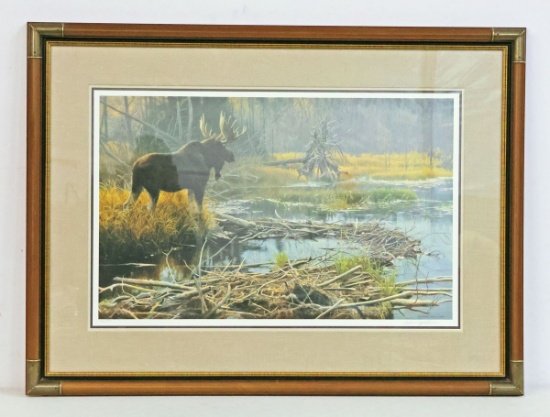 Autumn Overture Moose Signed Print 606/950, By Robert Bateman, 1980