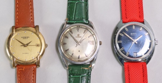 3 Vintage Swiss Mechanical Wristwatches