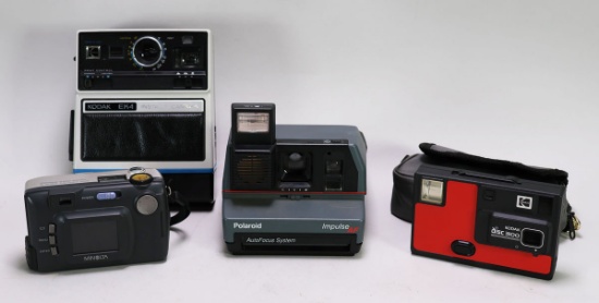 Vintage Film Cameras: Kodak EK4 & Disc 3100,  Minolta & Polaroid