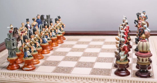 Limited Edition Franklin Mint "The Raj Chess Set", Ca. 1987