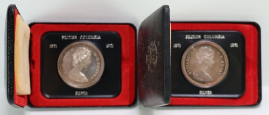 2 - 1971 Canada Silver Dollar, British Columbia 100 Years