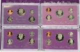 4 U.S. Proof Sets; 1987, 1988, 1989, 1990