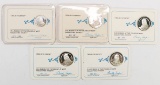 5 Franklin Mint Collectors Society Sterling Medal Medals