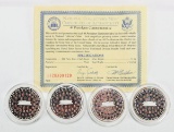 4 -44 Presidents Commemorative 2009 National Collector's Mint, COA Included