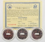 3 -44 Presidents Commemorative 2009 National Collector's Mint, COA Included