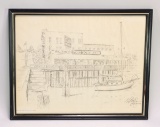 Wally Exum Pencil Sketch Port Townsend Surf Marine Room