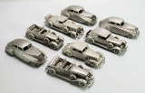 8 Danbury Mint Pewter Cars