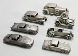 7 Danbury Mint Pewter Cars