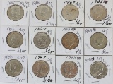 12 40% Silver Kennedy Half Dollars; 3-1966,3-1967,3-1968,3-1969