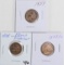 3 Flying Eagle Cents; 1857, 2-1858
