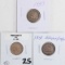 3 Flying Eagle Cents; 2-1857,1858